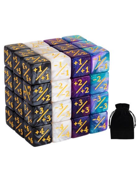 48 Piezas Contadores de Dados MTG ORUNI con Bolsa de Terciopelo