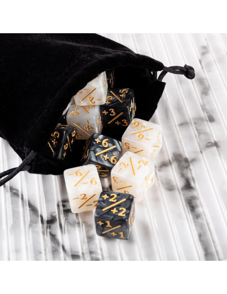 48 Piezas Contadores de Dados MTG ORUNI con Bolsa de Terciopelo