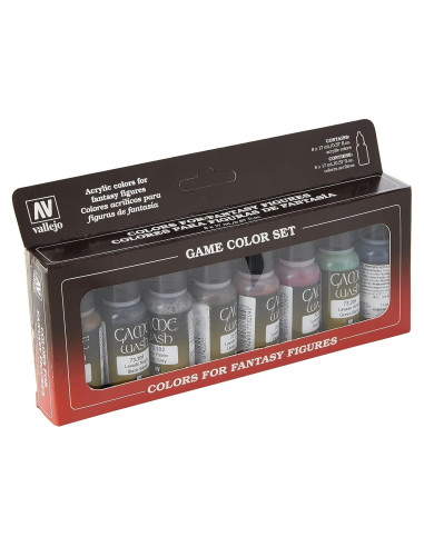 Vallejo - Set de Lavado de Color para Juegos | 8 Botellas 18 ml