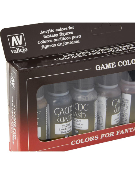 Vallejo - Set de Lavado de Color para Juegos | 8 Botellas 18 ml