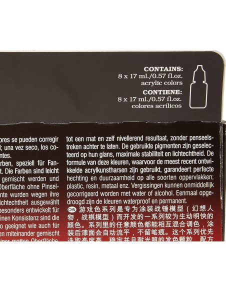 Vallejo - Set de Lavado de Color para Juegos | 8 Botellas 18 ml