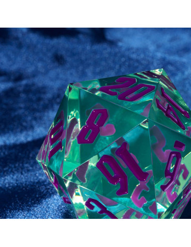 Dado D20 Gigante 55mm Poludie Verde Transparente RPG