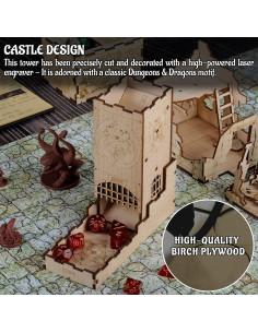 Torre de Dados Castillo CZYY Grabado Dragón 16 cm 2