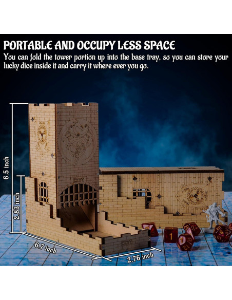 Torre de Dados Castillo CZYY Grabado Dragón 16 cm