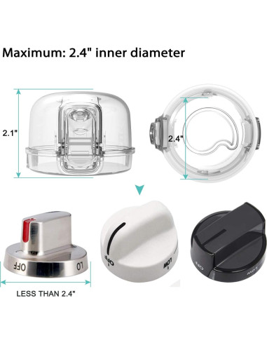 Cubiertas de Perillas de Estufa Seguridad Infantil A13 - 5 Pzas