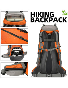 Mochila de Senderismo 70L HongXingHai Impermeable Naranja 2