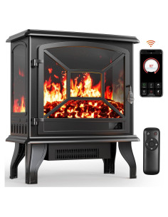 Calefactor Eléctrico Silonn SLELF01B-24, Chimenea 60 cm
