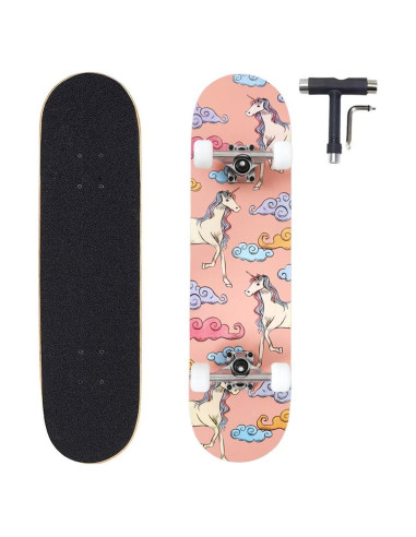 Patineta Completa ANNEE 79cm x 20cm para Principiantes Unicornio