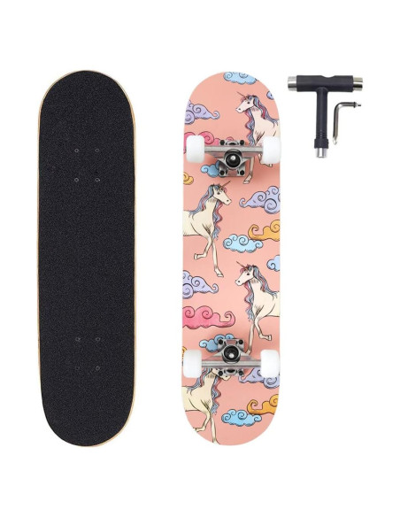 Patineta Completa ANNEE 79cm x 20cm para Principiantes Unicornio