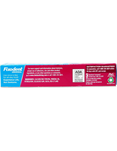 Adhesivo para Dentaduras Fixodent Menta 4 Piezas 68g