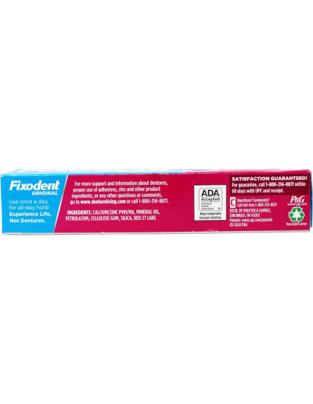 Adhesivo para Dentaduras Fixodent Menta 4 Piezas 68g