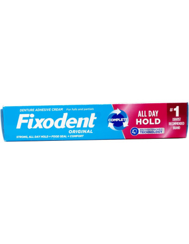 Adhesivo para Dentaduras Fixodent Menta 4 Piezas 68g