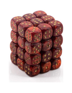Juego de Dados D6 Chessex 36 Piezas Escarabajo Escarlata 2