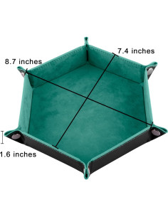 Bandeja de Dados SIQUK Plegable Hexagonal Cian y Negro 2