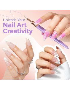 Juego de Pinceles para Uñas UNA GELLA 5 Piezas Púrpura 2