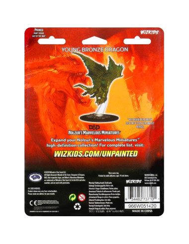 Miniatura Dragón de Bronce WizKids 12,7x16,5cm Sin Pintar