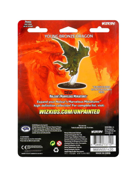Miniatura Dragón de Bronce WizKids 12,7x16,5cm Sin Pintar