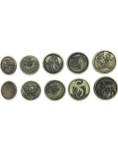 Juego de 10 Monedas Dragón Norse Foundry para RPGs