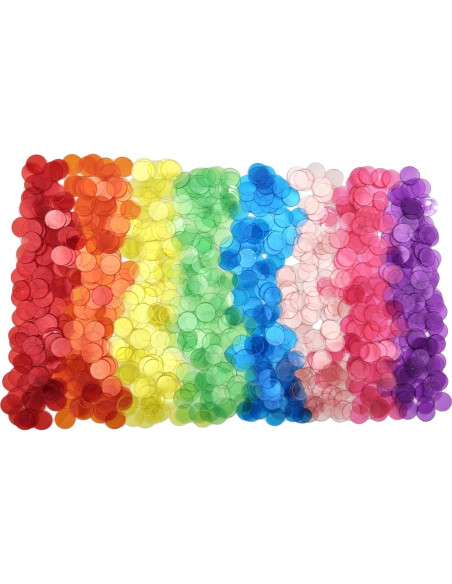 1000 Fichas de Bingo Transparentes SUTIMSHE 1,91 cm 8 Colores 1000 Fichas de Bingo Transparentes SUTIMSHE 1,91 cm 8 Colores
