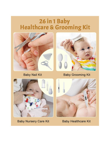 Kit de Cuidado para Bebés Lictin 26 en 1 Eléctrico Gris