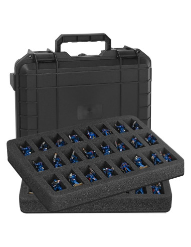 TORIBIO Caja Almacenamiento Miniaturas 48 Ranuras Duro