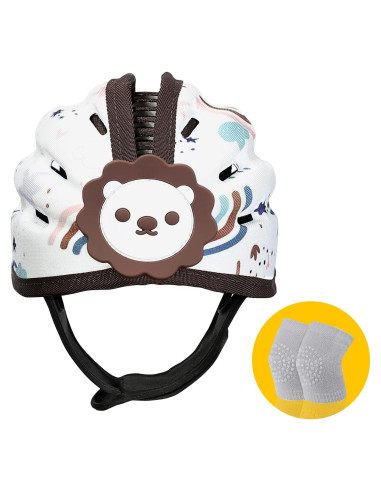 Casco de Seguridad para Bebés Orzbow León Marrón Ajustable