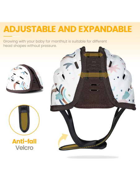 Casco de Seguridad para Bebés Orzbow León Marrón Ajustable