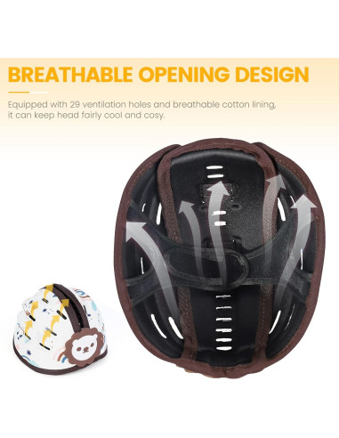 Casco de Seguridad para Bebés Orzbow León Marrón Ajustable