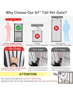 Puerta para Gatos Alta Lumizone 76.5-86cm Negra 2