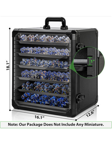 Caja de Almacenamiento de Miniaturas WELIDAY Grande con Cerradura
