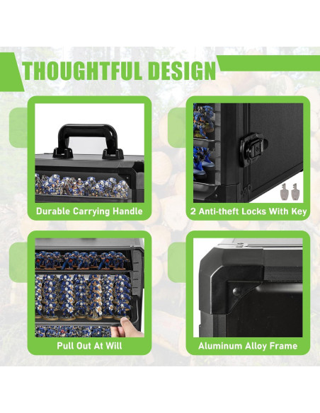 Caja de Almacenamiento de Miniaturas WELIDAY Grande con Cerradura