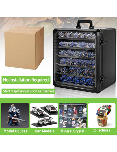 Caja de Almacenamiento de Miniaturas WELIDAY Grande con Cerradura