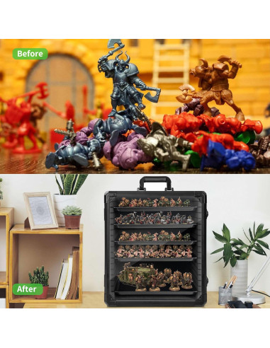 Caja de Almacenamiento de Miniaturas WELIDAY Grande con Cerradura