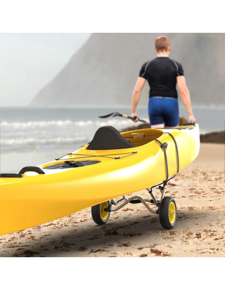 Carro de Kayak Bonnlo Plegable 90.72 kg Ruedas Sólidas