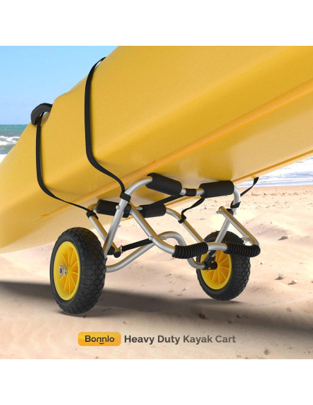 Carro de Kayak Bonnlo Plegable 90.72 kg Ruedas Sólidas