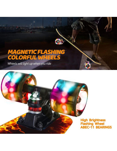 Patineta GIEEU 31" Arce 9 capas Ruedas que Parpadean