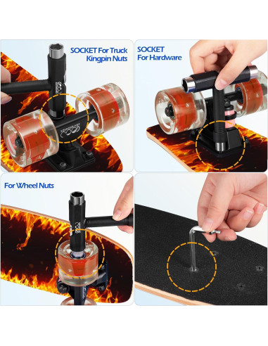 Patineta GIEEU 31" Arce 9 capas Ruedas que Parpadean