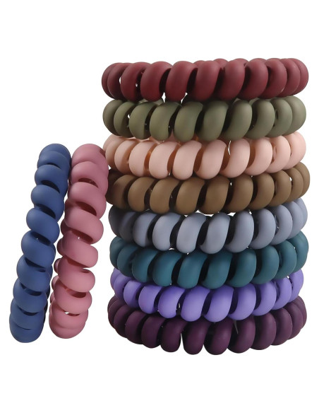 10 Gomas para el Cabello Espirales TUUXI - Sin Daño, Coloridas