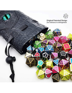 Bolsa de Dados Haxtec Ojo de Dragón Cuero 10x14cm Azul 2