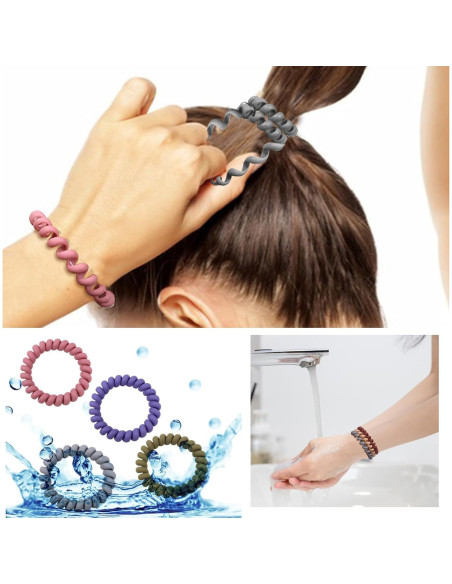 10 Gomas para el Cabello Espirales TUUXI - Sin Daño, Coloridas