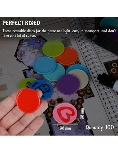 Conjunto de 100 Fichas Reutilizables CZYY 3,81 cm para RPG