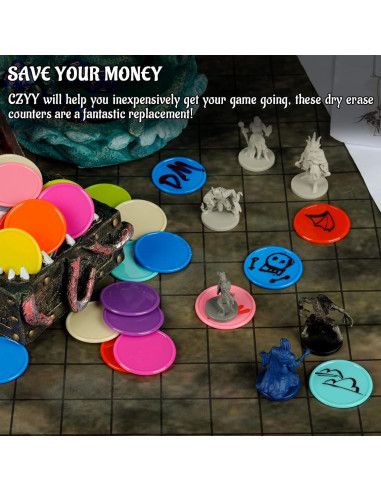 Conjunto de 100 Fichas Reutilizables CZYY 3,81 cm para RPG