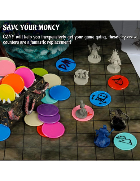 Conjunto de 100 Fichas Reutilizables CZYY 3,81 cm para RPG