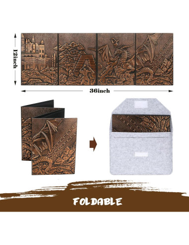 Pantalla DM SC 3D Cuero Sintético Dragón 4 Paneles Cobre