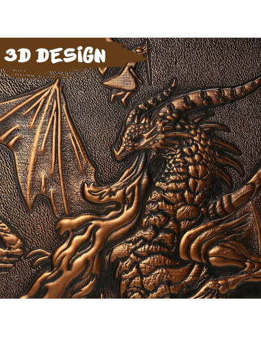 Pantalla DM SC 3D Cuero Sintético Dragón 4 Paneles Cobre