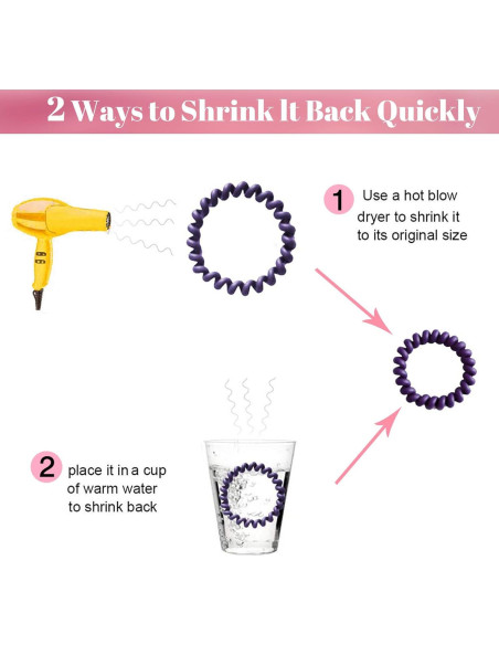 10 Gomas para el Cabello Espirales TUUXI - Sin Daño, Coloridas