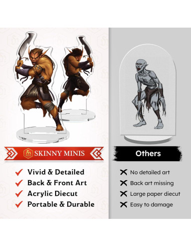 Miniaturas D&D Bestias de Wilderness 2D Acrílico Duradero