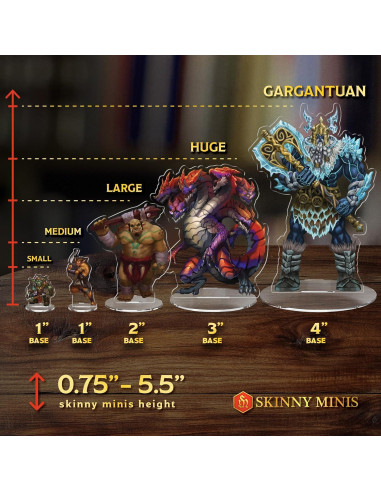 Miniaturas D&D Bestias de Wilderness 2D Acrílico Duradero