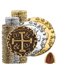 Conjunto de Monedas Pirata - 102 Monedas de Bronce, Plata y Oro