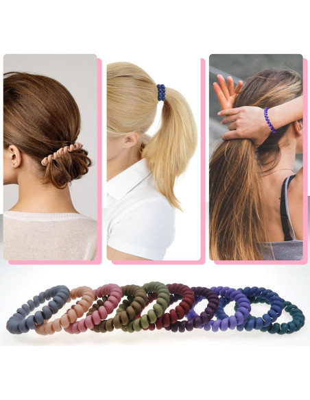 10 Gomas para el Cabello Espirales TUUXI - Sin Daño, Coloridas